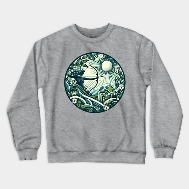 "Sagittarius Celestial Symphony" - Zodiac Horoscope Star Signs Crewneck Sweatshirt by stickercuffs